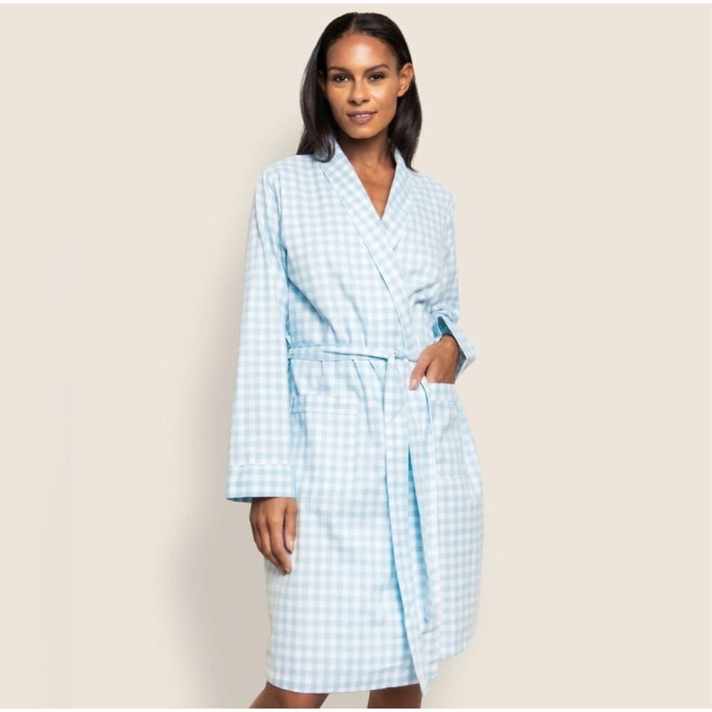 Blue Checkered Women's Robe - Picture 5 of 13